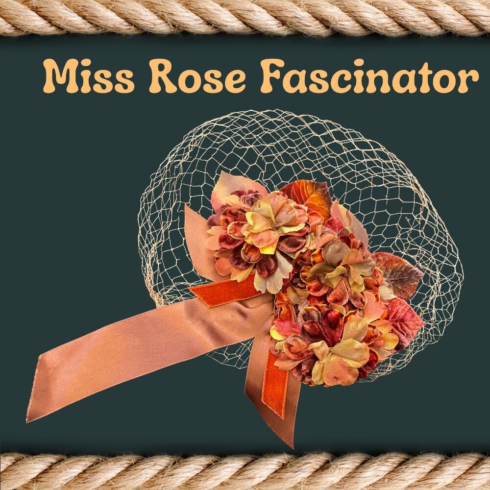 Vintage Miss Rose Autumn Velvet Fascinator